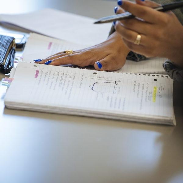 students taking notes in class